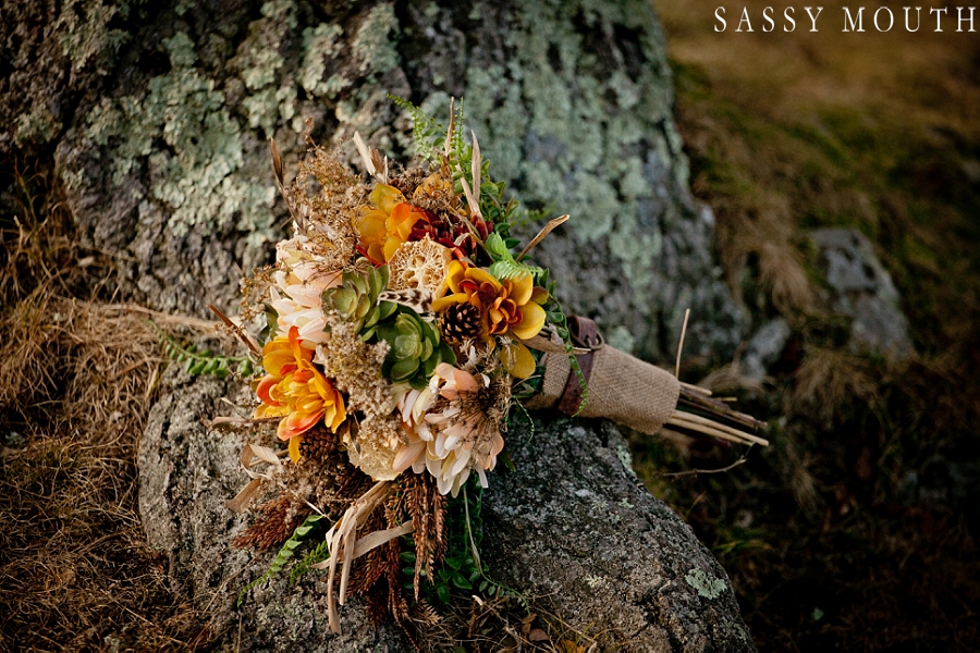 Stunning Fall Wedding Bouquet from a Pocahontas Inspired Wedding - by Sassy Mouth Photography