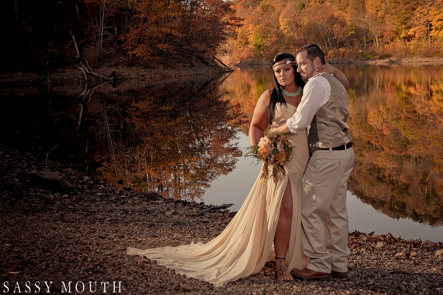Gorgeous fall colors from a Pocahontas Inspired Wedding Photo Shoot - by Sassy Mouth Photography