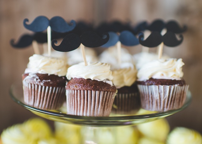 Fun Mustache cupcake toppers | photo by Jessica Oh Photography