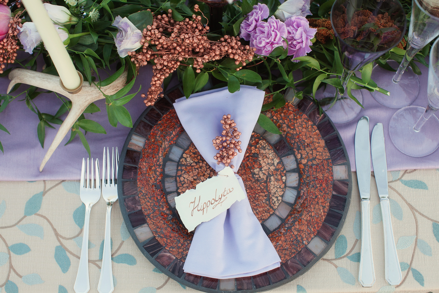 Mid-Winter Nights Dream Place Setting | Styled Wedding Shoot | Katie Rose LLC | Florals by Eight Tree Street | Photo by Mollie Tobias Photography