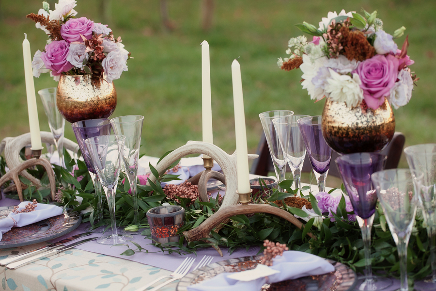 Midwinter Night's Dream Wedding Tablescape | Styled Shoot | Katie Rose LLC | Florals by Eight Tree Street | Photo by Mollie Tobias Photography