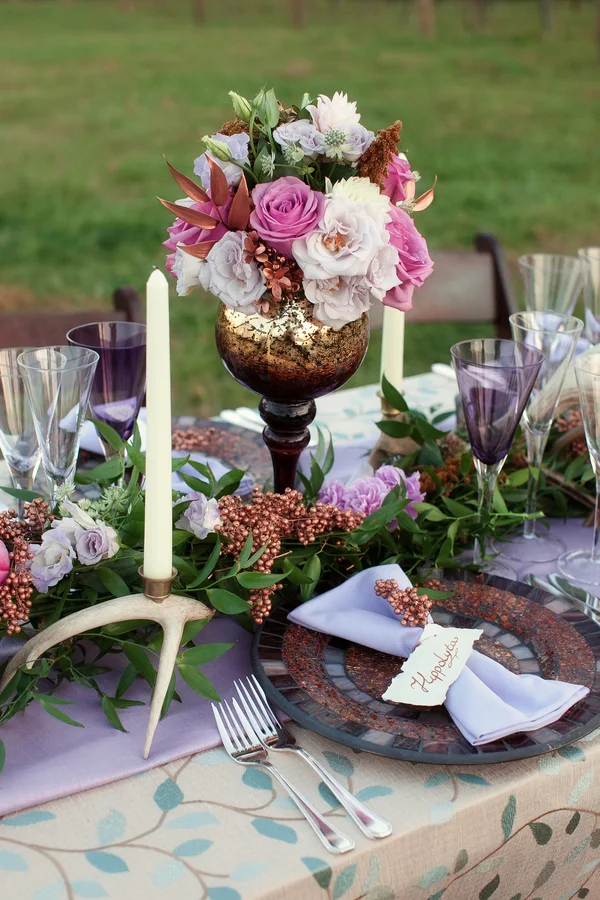 Midwinter Night's Dream Wedding Tablescape | Styled Shoot | Katie Rose LLC | Florals by Eight Tree Street | Photo by Mollie Tobias Photography