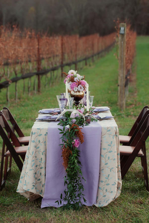 Gorgeous table from a Midwinter Night's Dream Wedding Themed Styled Shoot | Katie Rose LLC | Florals by Eight Tree Street | Photo by Mollie Tobias Photography