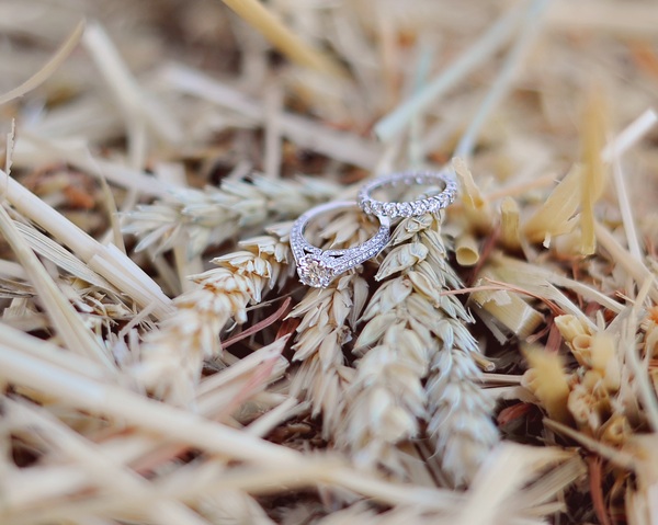  Wedding Rings in hay | from Arina B Photography #rusticweddings #ringshot #engagementring 