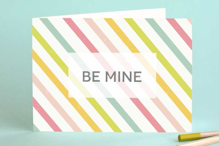  Candy Stripe Valentine's Day Greeting Card #valentinesdaycards #lovecards #valentinesday 