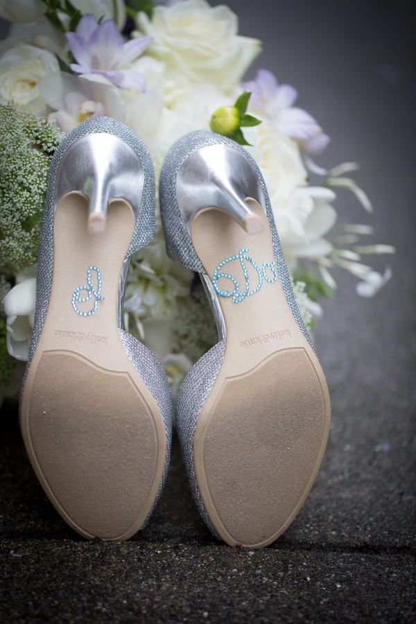  Silver Wedding Shoes with I Do Rhinestone Stickers | photo by Portrait Design by Shanti 