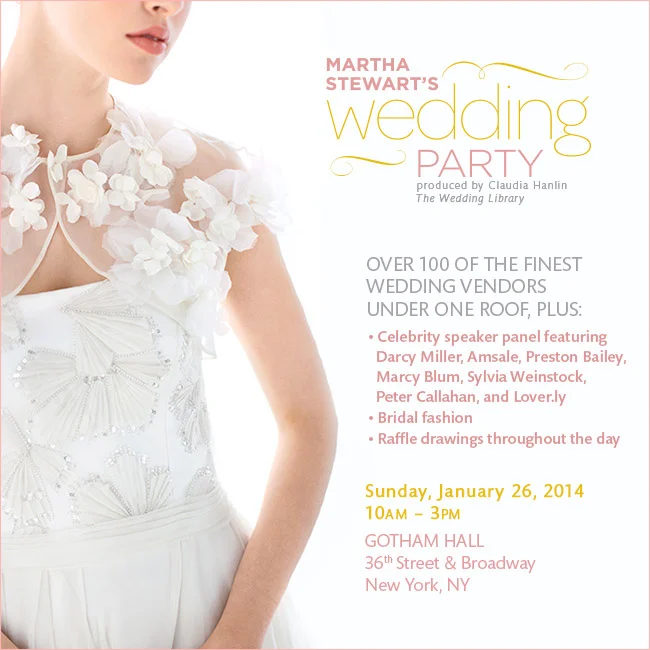 Win Tickets to Martha Stewart's Wedding Party NYC #giveaway #weddingcontest #marthastewart #nycbridalshow