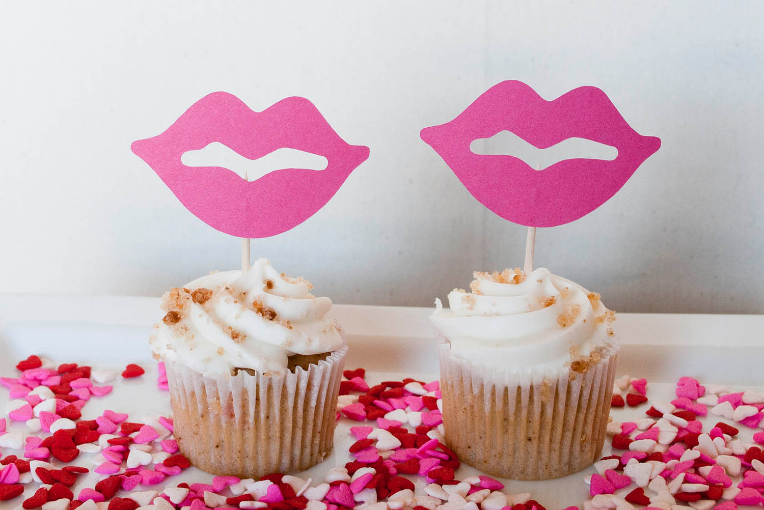  Valentine's Day Pucker Up - Lip cupcake toppers from Go Against the Grain 