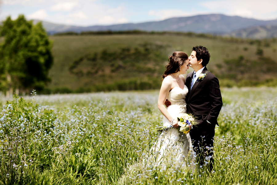  bride and groom portraits in a wildflower field from a Utah wedding with gorgeous scenery | photo by&nbsp;Pepper Nix Photography 