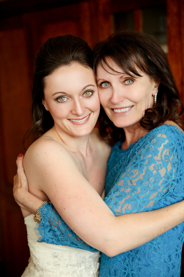 bride and her mom in a beautiful blue dress | photo by Pepper Nix Photography