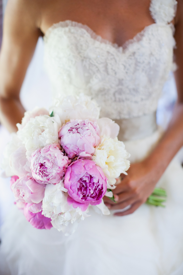  bride with her beautiful pink and white wedding bouquet | photo by Mary Dougherty Photography 