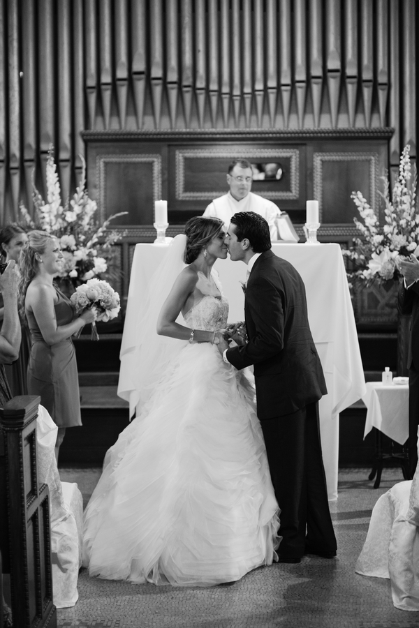 the happy married couple's first kiss as husband and wife | photo by Mary Dougherty Photography 
