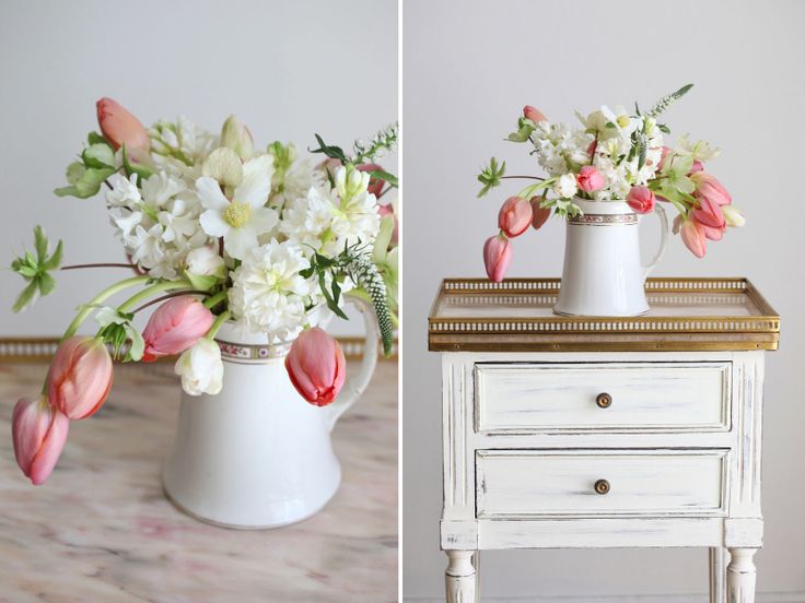Pretty Spring Wedding Centerpiece idea with tulips from Scarlet's Table www.scarletstable.com