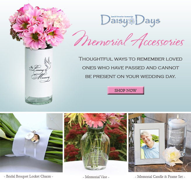 Memorial Accessories to remember loved ones on your wedding day #bouquetcharms #memorialvases #memorialcandles