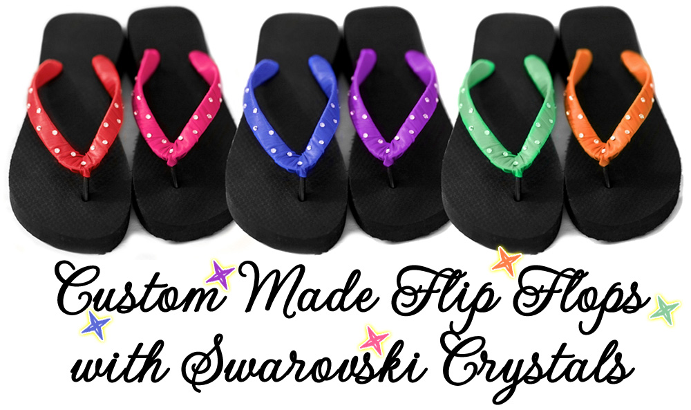 Custom Made Wedding Flip Flops with Swarovski Crystals from Weddings are Fun