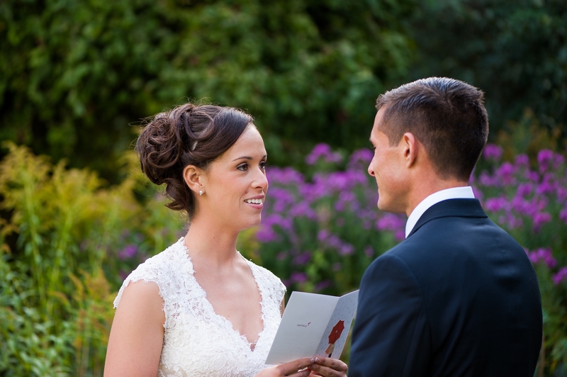  Bride reading vows to Groom in&nbsp;Parc Montsouris for their elopement to Paris, France | planned by Paris Weddings by Toni G. | photography by The Paris Photographer 