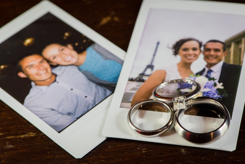  Polaroid souvenirs with wedding rings from the couples elopement to Paris, France | planned by Paris Weddings by Toni G. | photography by The Paris Photographer 