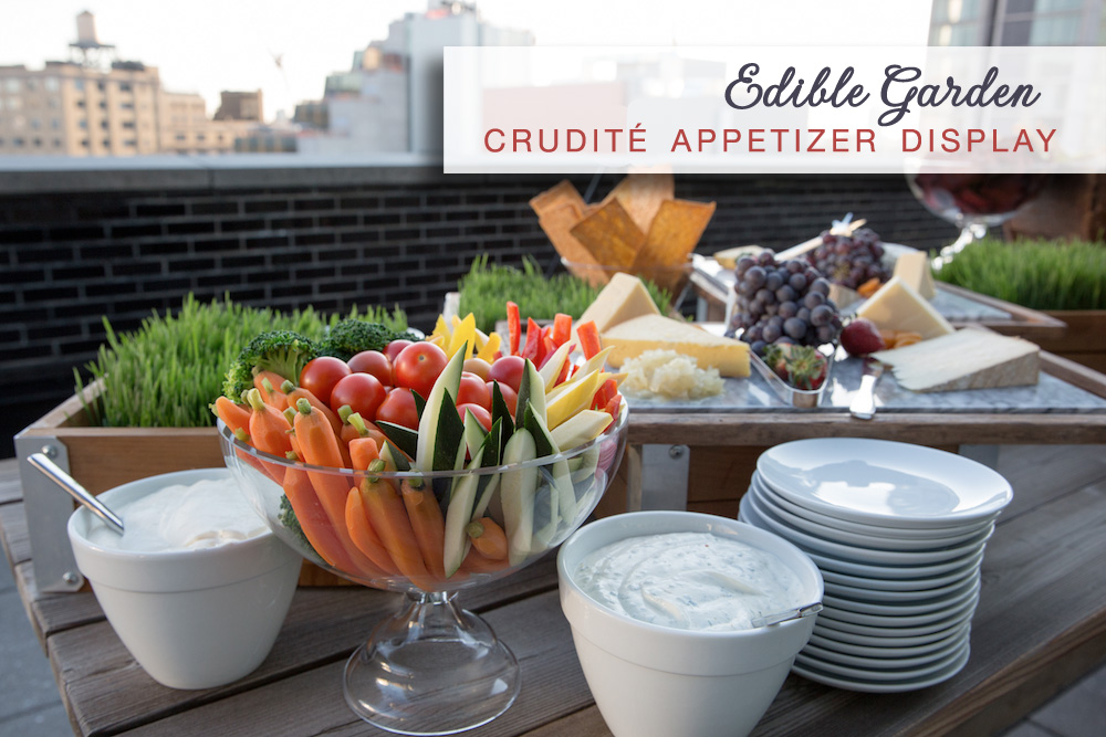 Edible Wedding Garden : crudité appetizer display | by Amanda Gentile
