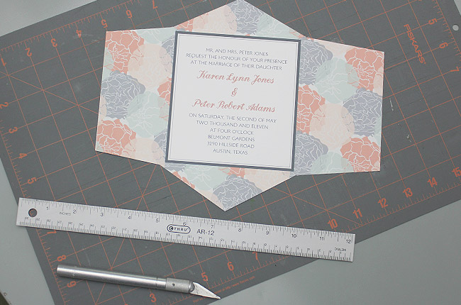 Step 3 con't: Invitation is all Trimmed