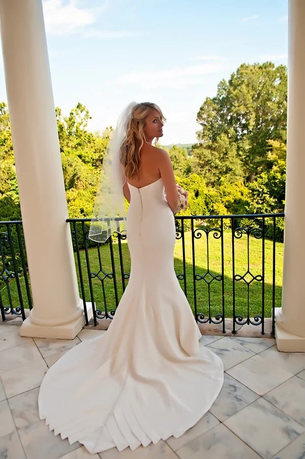 Beautiful wedding dress train | photo by wwww.EverAfterVisuals.com as seen on www.brendasweddingblog.com