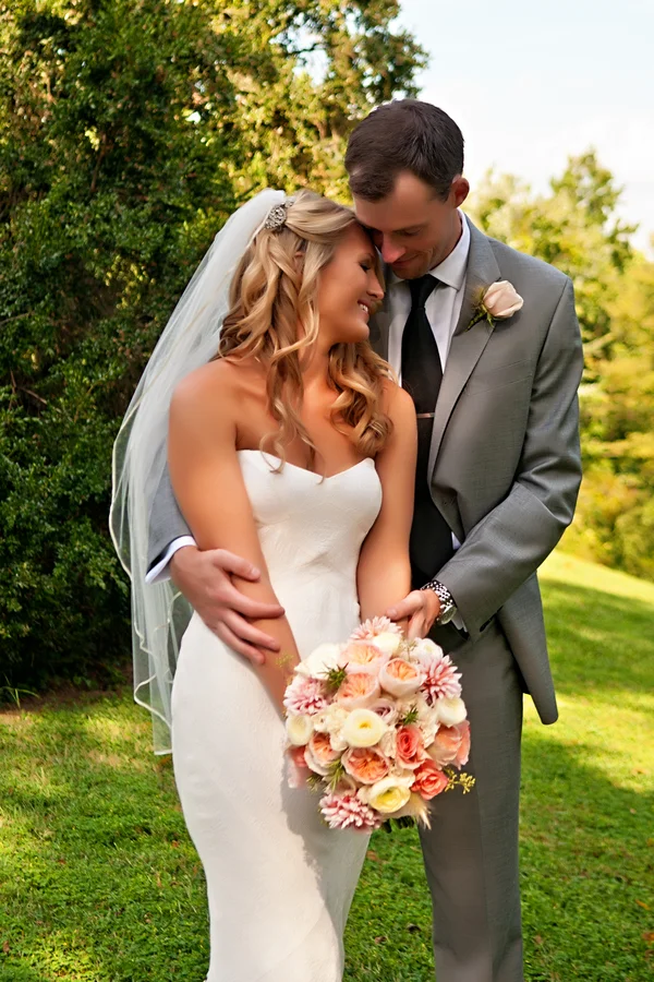 Sweet moment with the bride and groom during their first look | photo by wwww.EverAfterVisuals.com as seen on www.brendasweddingblog.com