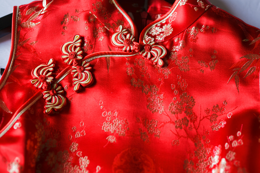  The gorgeous red dress in detail | worn at a Traditional Chinese Wedding Tea Ceremony | photo by Nicole Chan Photography 