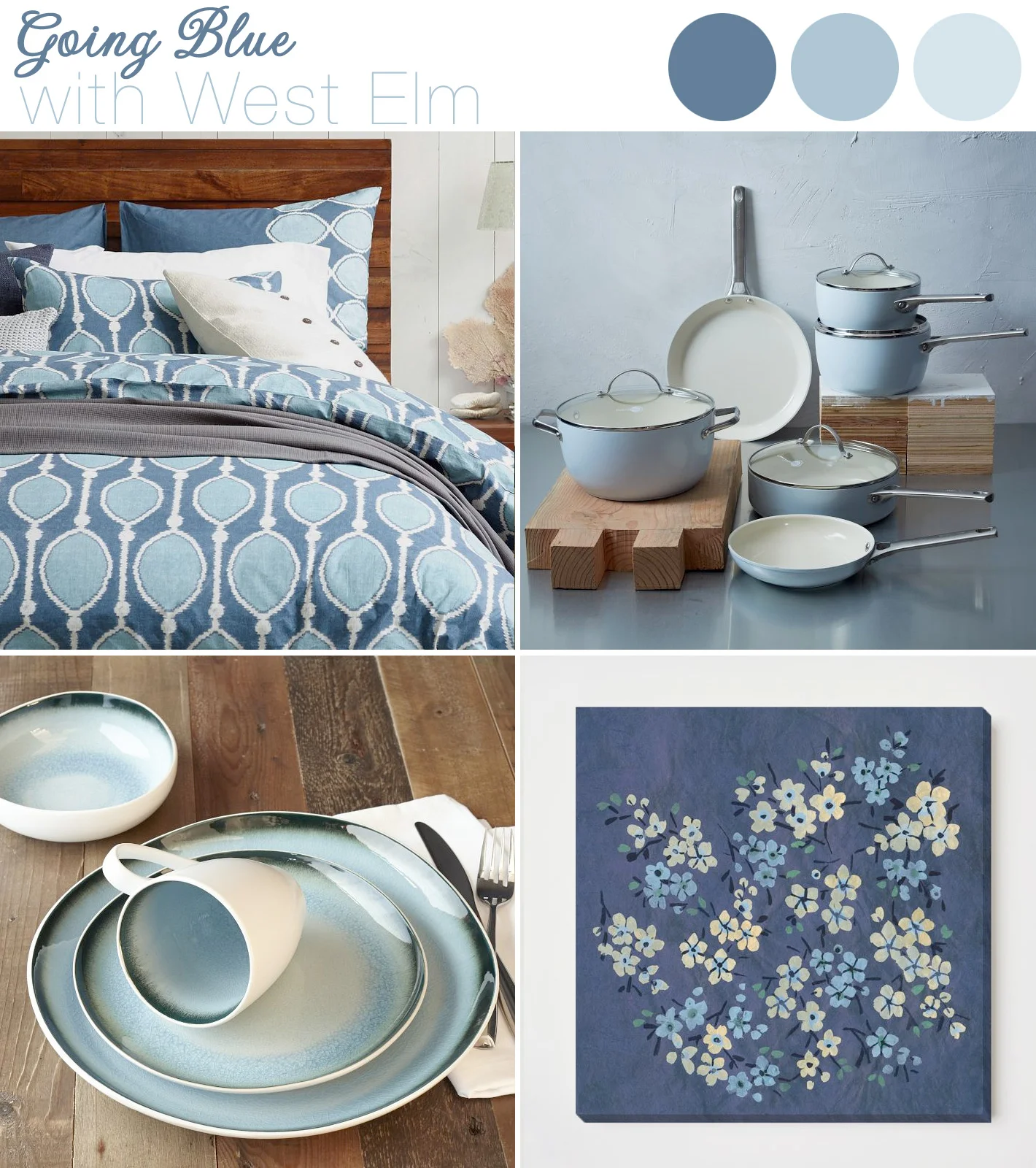 West Elm - creating your #newlywed home with their new #wedding + #gift #registry in blue colors