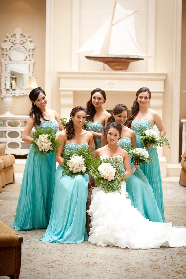Bridesmaids in their Beautiful Blue Dresses | photographer - Portrait Design by Shanti