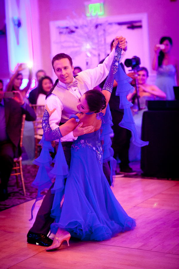  Bride and Groom Waltz for their First Dance at their Winter Themed Wedding | photographer - Portrait Design by Shanti 