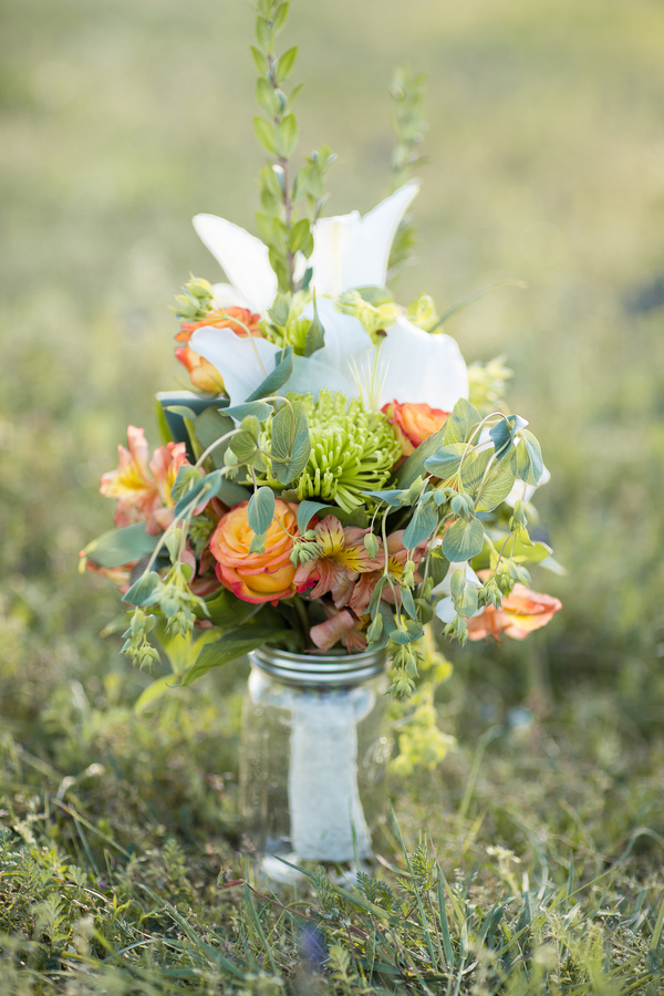  A Dreamy Fashion Shoot {on a budget} in an Orchard - Handmade DIY Bouquet in a Mason Jar&nbsp; | from Ashley Cook Photography 