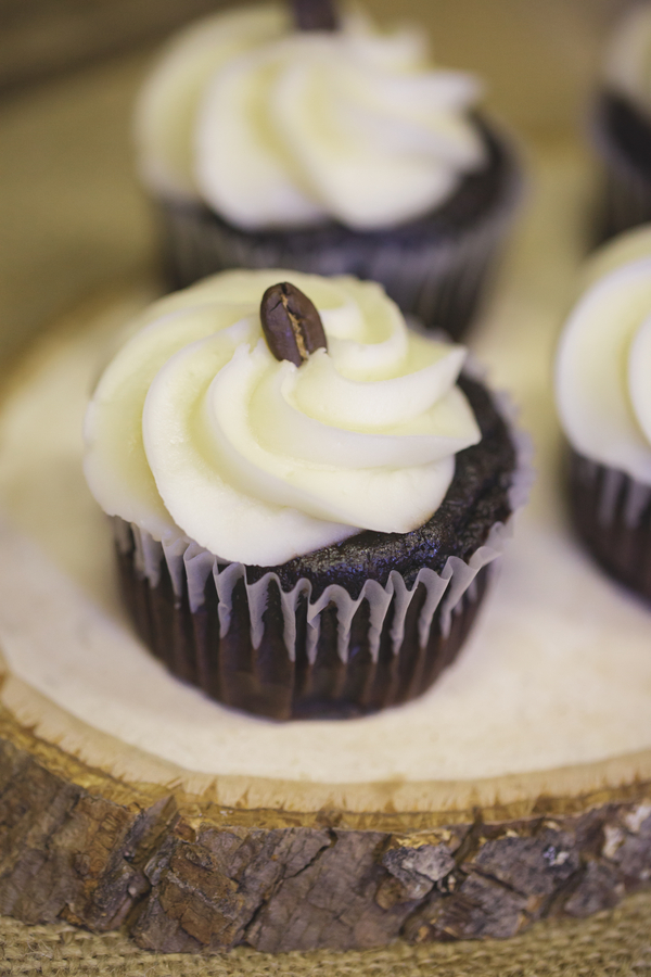  Chocolate Cupcakes Topped with an Espresso Bean | as seen on BrendasWeddingBlog.com 