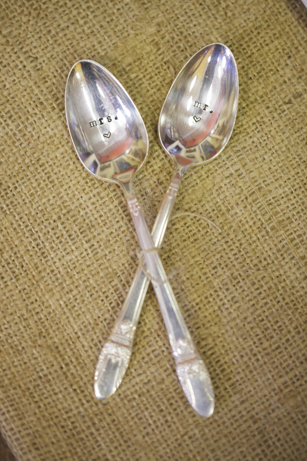  "Mr. and Mrs." Spoons from Milk &amp; Honey Luxuries | as seen on BrendasWeddingBlog.com 