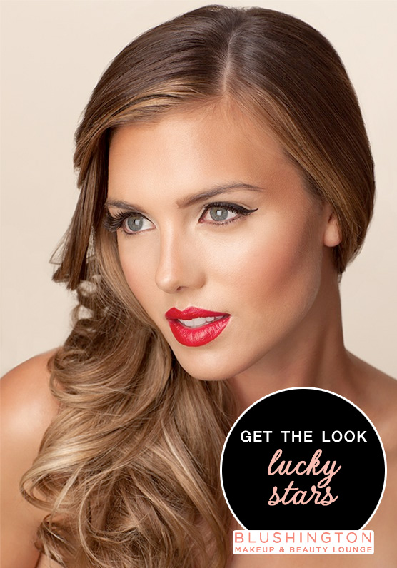 Lucky Stars Wedding Day Look from Blushington Makeup & Beauty Salon | Red Lip with Soft Shadows and a Subtle Smudged Liner
