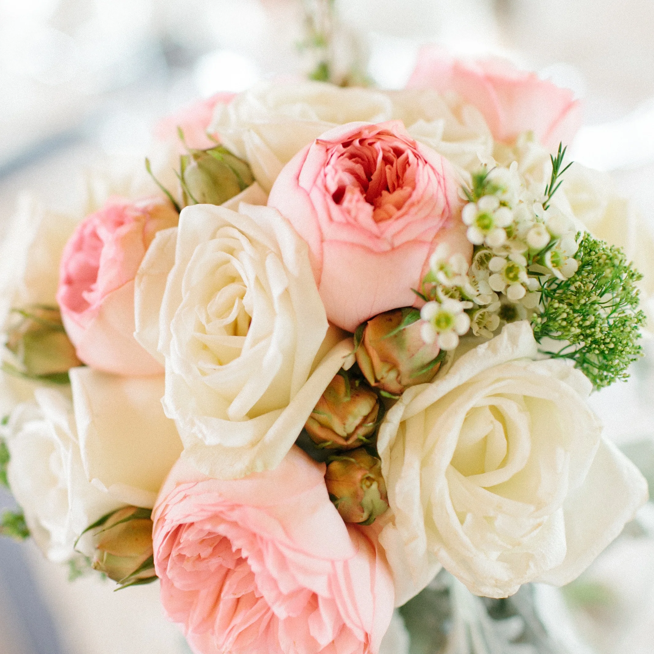 Pretty Pastel Pink and White Wedding Bouquet | photo by blf Studios | flowers by Norwood Florist | wedding by Madeline's Weddings