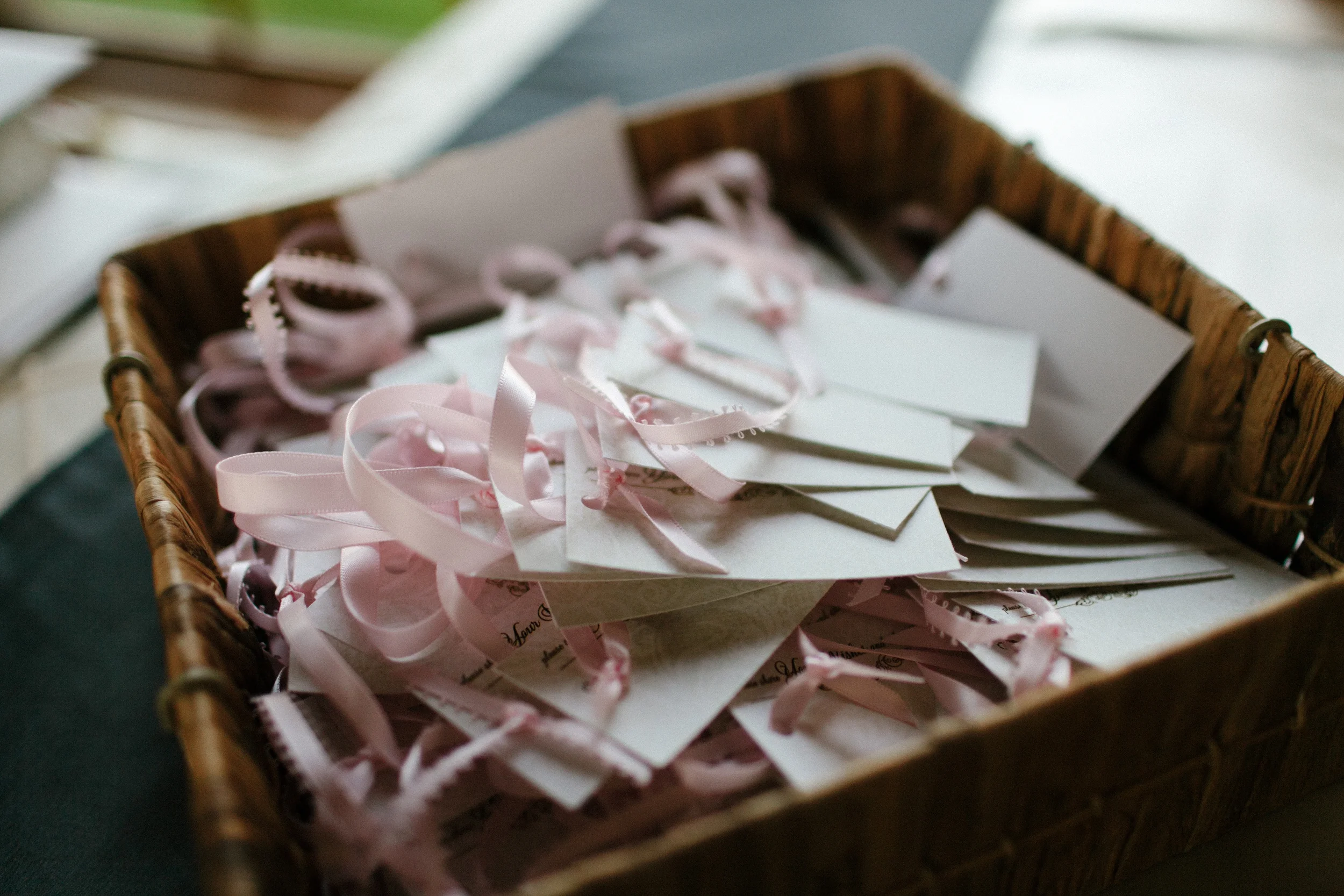 Wedding Programs in a Basket | photo by blf Studios | wedding by Madeline's Weddings