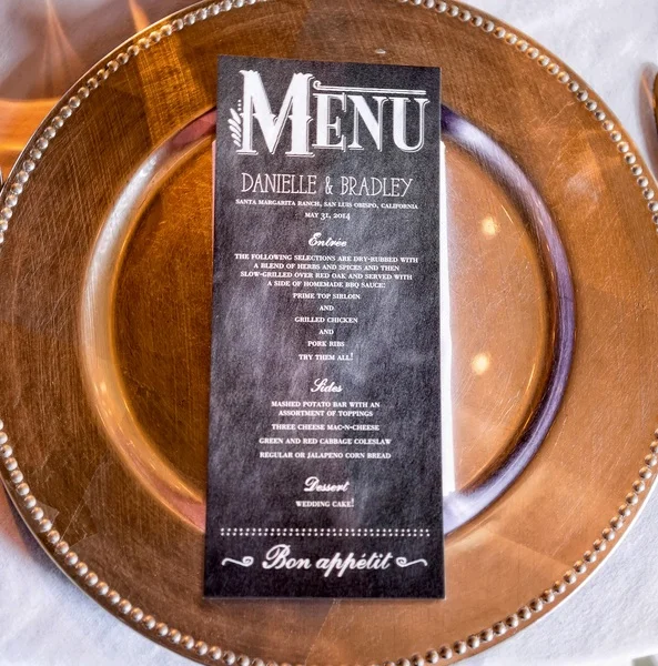 Chalkboard Art Designed Wedding Menu | Photo by William Innes Photography | via www.brendasweddingblog.com