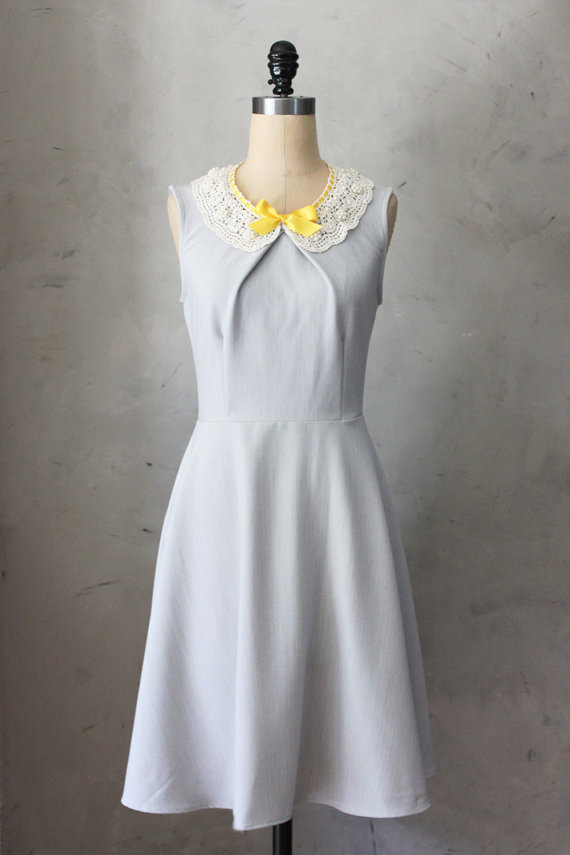 soft grey vintage inspired dress | perfect for bridesmaids | from Fleet Collection on etsy www.etsy.com/shop/FleetCollection | as seen on www.brendasweddingblog.com