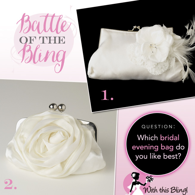 Which Bridal Evening Bag Do You Like Best from With This Bling? Come pick your favorite at www.brendasweddingblog.com and grab the coupon code to save $10 off orders of $75 +