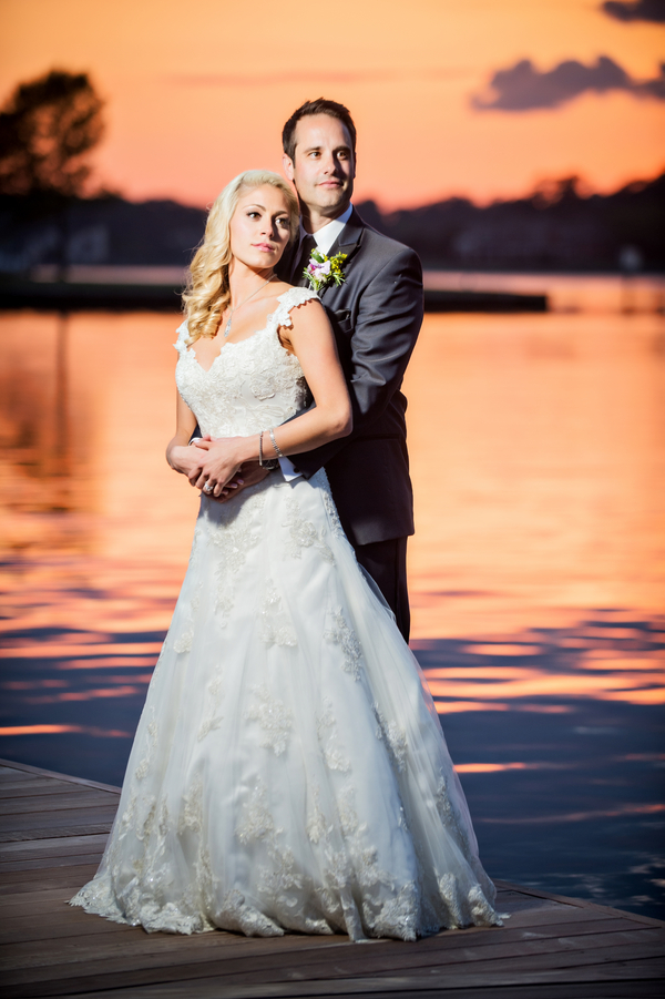  Sunset Portrait of the Bride and Groom | photo by Ross Costanza Photography | as seen on www.brendasweddingblog.com 