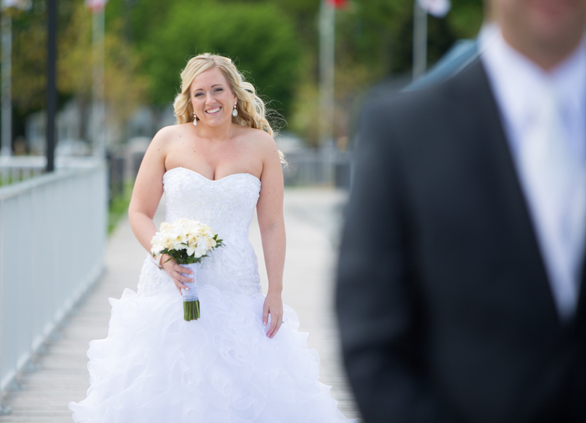  Happy Bride just before First Look | photo by Real Image Photography | as seen on www.brendasweddingblog.com 