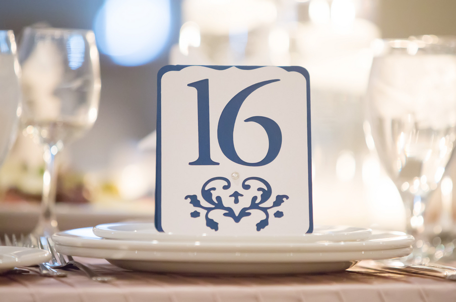  Pretty Blue Table Number | photo by Real Image Photography | as seen on www.brendasweddingblog.com 
