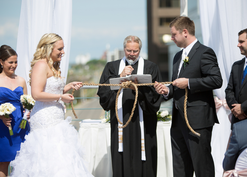  Wedding Couple "Ties the Knot" with a rope | photo by Real Image Photography | as seen on www.brendasweddingblog.com 