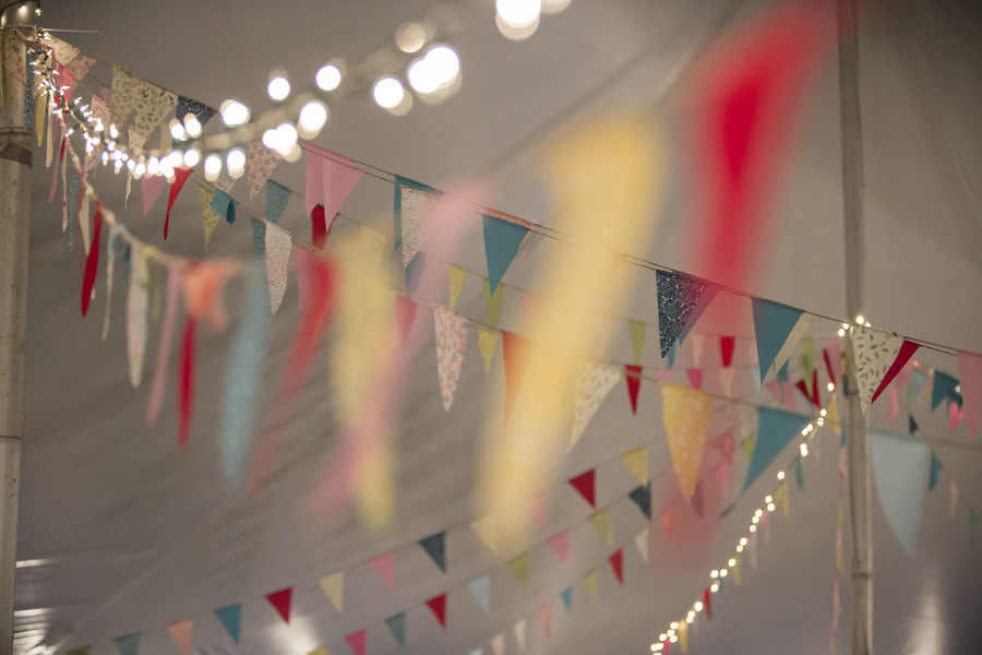  Pretty Fabric Bunting and Twinkling Lights | photo by Two Sticks Studios | as seen on www.brendasweddingblog.com 