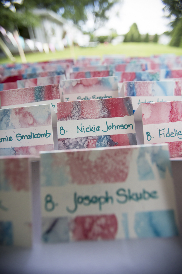  Handmade Watercolor Place Cards | photo by Two Sticks Studios | as seen on www.brendasweddingblog.com 