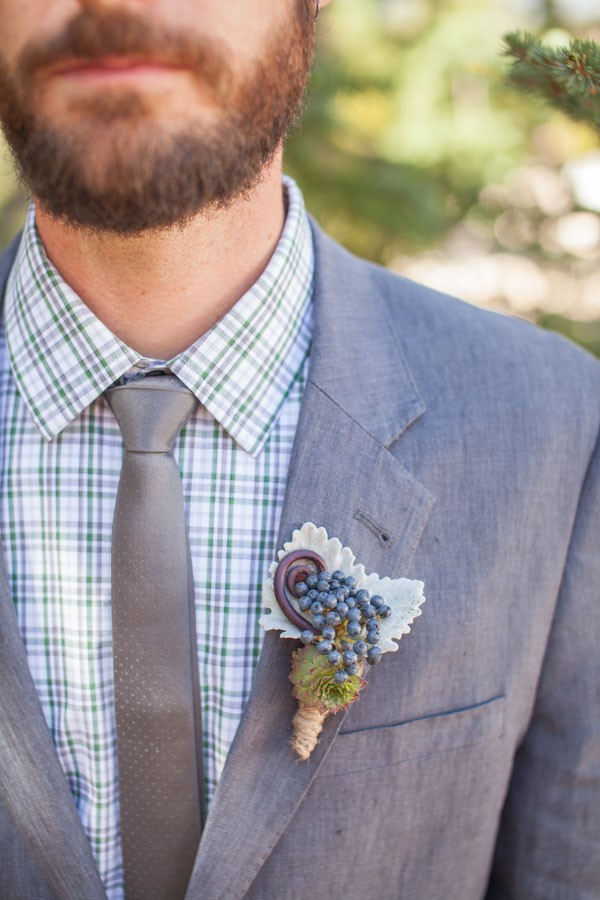  Rugged Mountain Wedding in Colorado / Rustic Boutonniere / photo by Grace Combs Photography 
