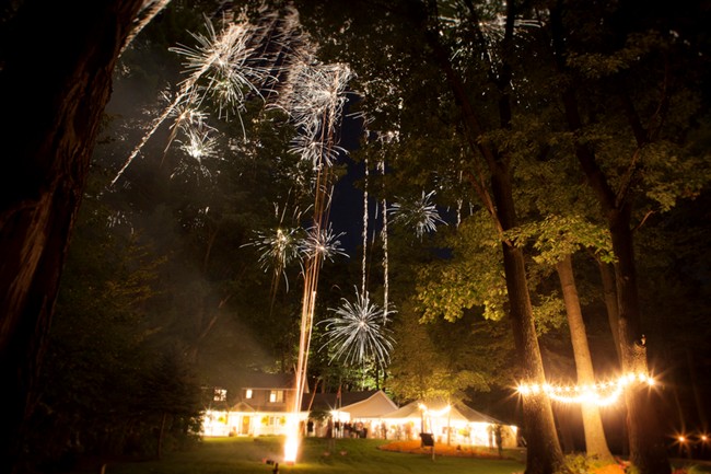 Outdoor Vintage Glamour Wedding / add glitz to the end of your wedding with a fireworks show / as seen on www.BrendasWeddingBlog.com
