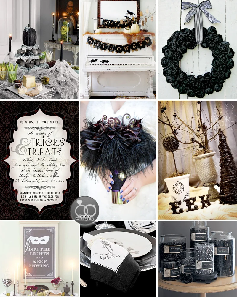A Unique and Stylish Halloween Wedding Inspiration Board / from www.BrendasWeddingBlog.com