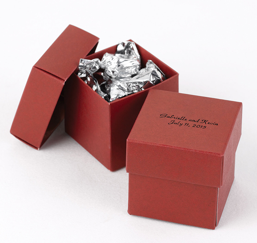 Wedding Favor Boxes in Marsala - the Pantone Color of the Year for 2015
