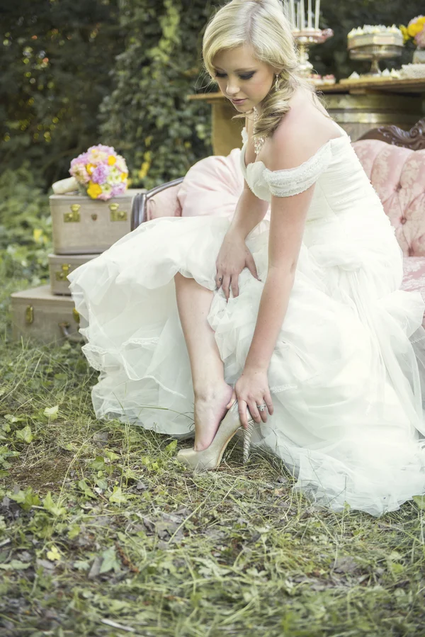 Pretty Bride from a Rustic Garden Wedding Photo Shoot / by D'Love Affair Weddings & Events / photo by L'Estelle Photography / as seen on www.BrendasWeddingBlog.com