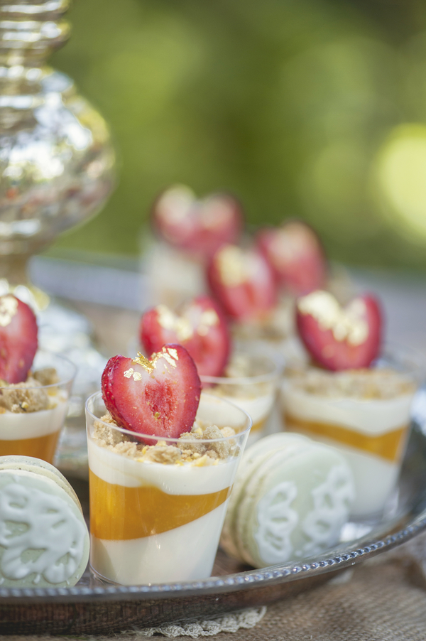  Sweet Strawberry Yogurt Parfaits by Kitty Wong Pastry Shop / photo by L'Estelle Photography / as seen on www.BrendasWeddingBlog.com 